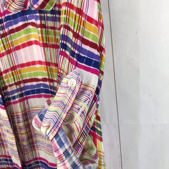 CAbi Plaid Long Sleeve Button Down Shirt Size M - Picture 4 of 6